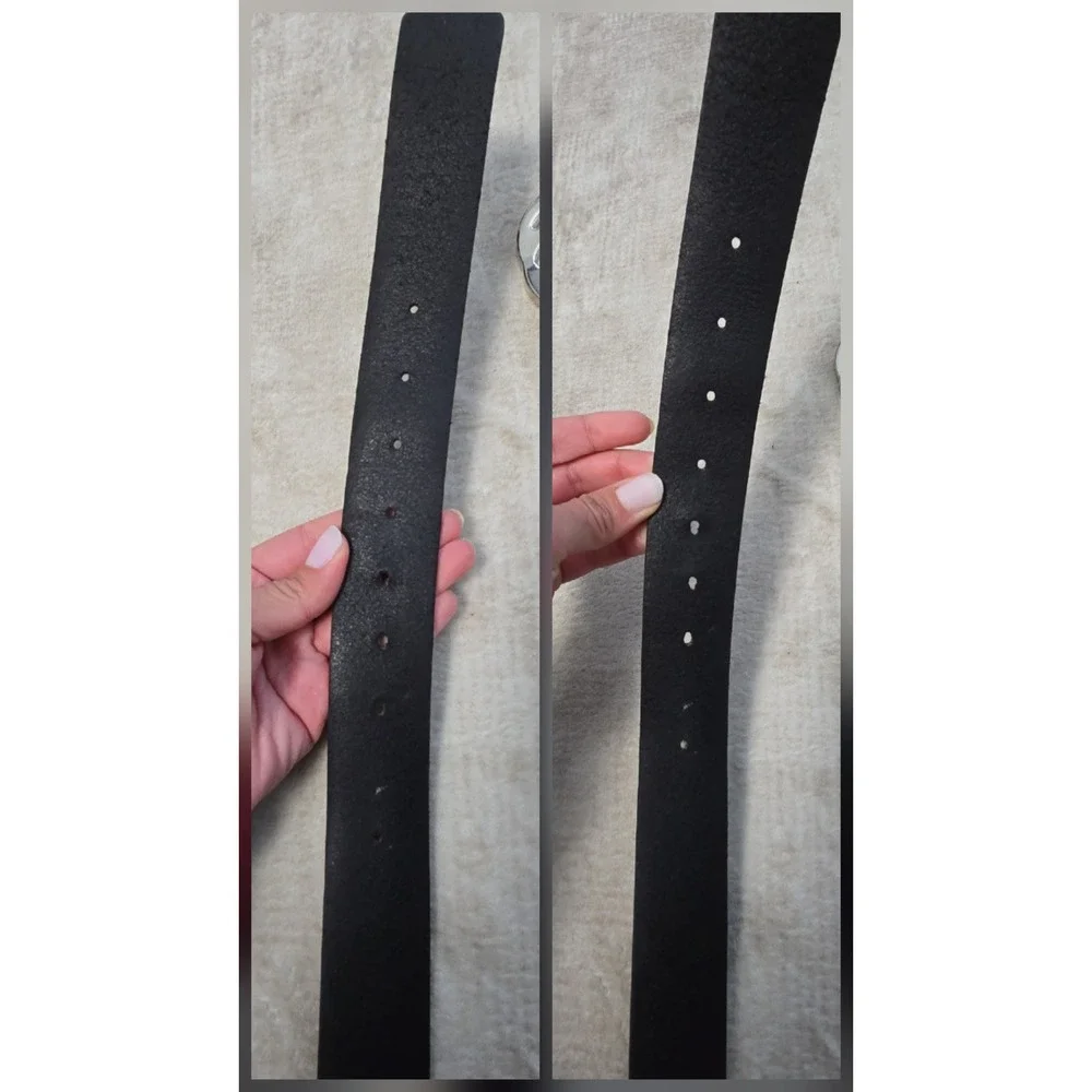 Gucci Interlocking G Belt Black Leather Silver Buckle Mens 44 Inch Large